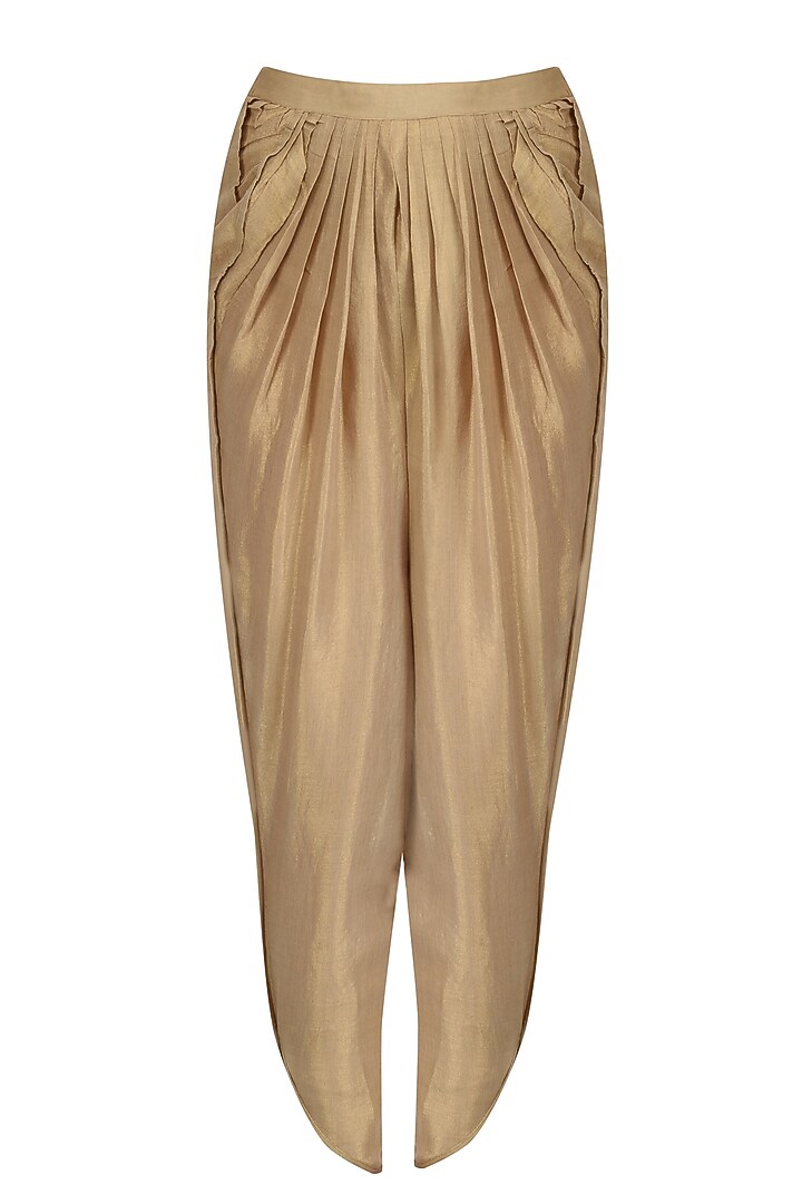 Pink pearl embroidered one shoulder kaftan and dhoti pants set available only at Pernia's Pop Up Shop.
