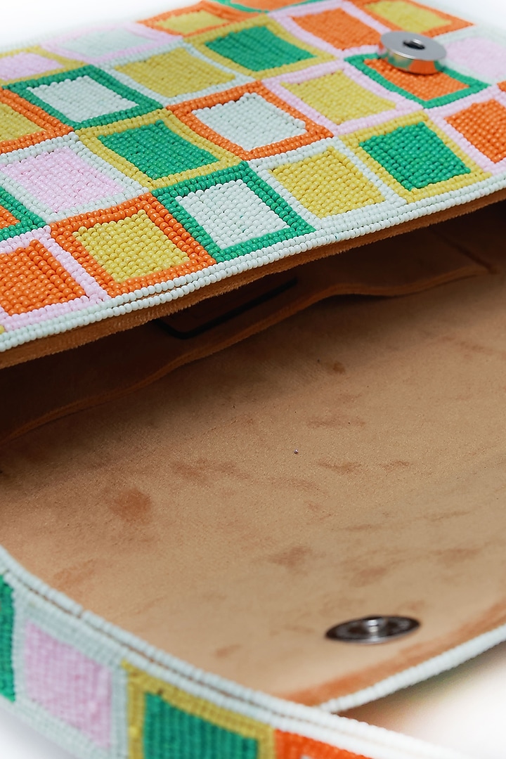 Multi-Colored Suede Embellished Handcrafted Shoulder Bag by THE TAN CLAN at Pernia's Pop Up Shop