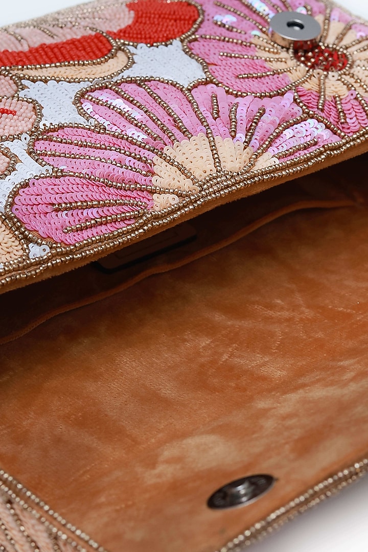 Multi-Colored Suede Embellished Handcrafted Shoulder Bag by THE TAN CLAN at Pernia's Pop Up Shop