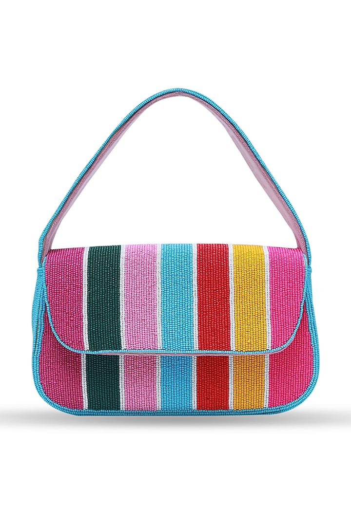 Multi-Colored Suede Embellished Handcrafted Shoulder Bag by THE TAN CLAN at Pernia's Pop Up Shop