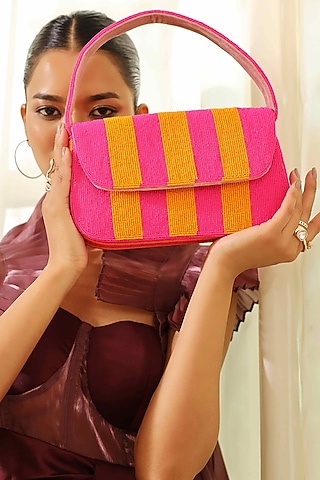 Multi-Colored Suede Embellished Handcrafted Shoulder Bag by THE TAN CLAN