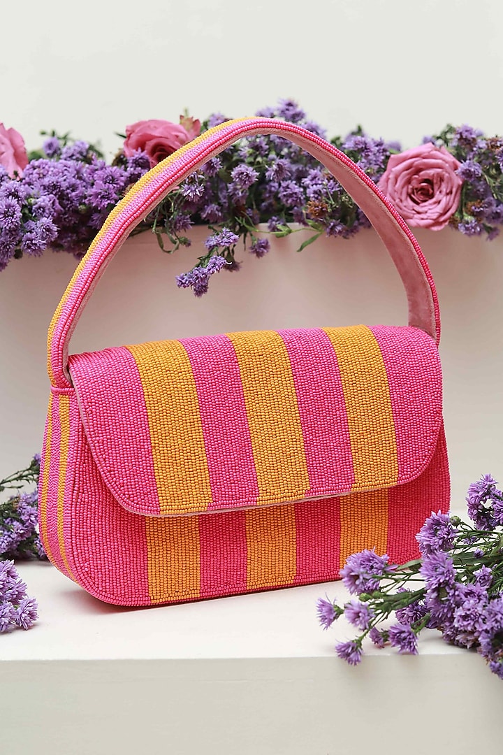Multi-Colored Suede Embellished Handcrafted Shoulder Bag by THE TAN CLAN at Pernia's Pop Up Shop