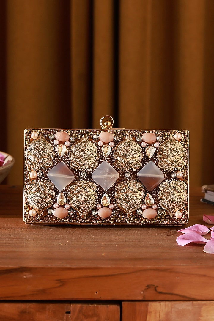 Gold Metal Handcrafted Clutch by THE TAN CLAN at Pernia's Pop Up Shop