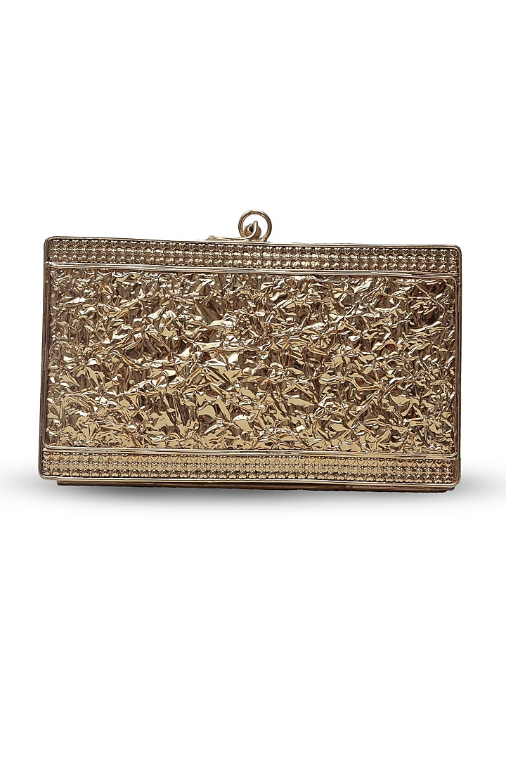 Gold Metal Handcrafted Clutch by THE TAN CLAN at Pernia's Pop Up Shop