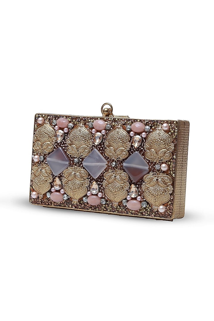 Gold Metal Handcrafted Clutch by THE TAN CLAN at Pernia's Pop Up Shop
