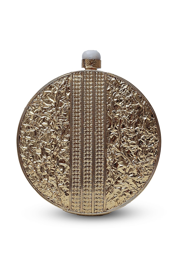 Gold Metal Handcrafted Clutch by THE TAN CLAN at Pernia's Pop Up Shop