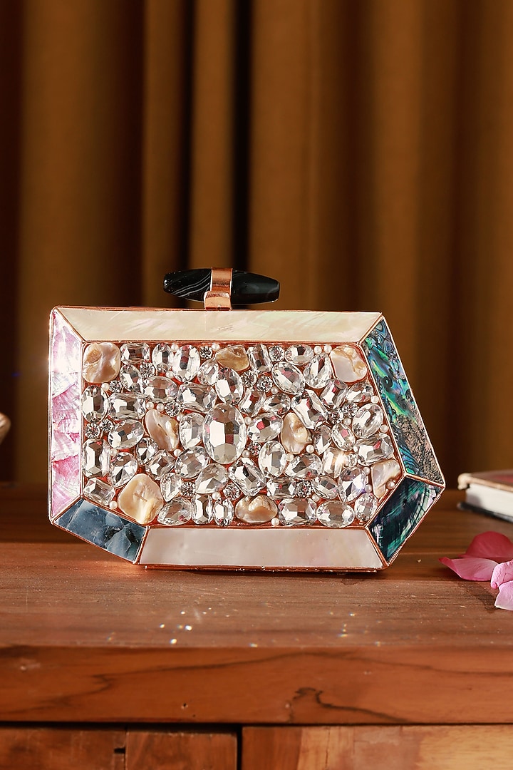 Gold Metal Handcrafted Clutch by THE TAN CLAN at Pernia's Pop Up Shop