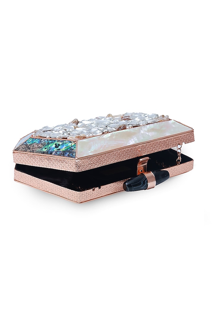 Gold Metal Handcrafted Clutch by THE TAN CLAN at Pernia's Pop Up Shop