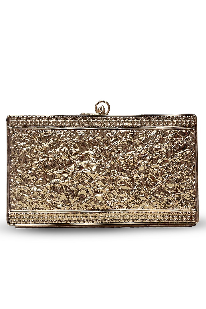 Gold Metal Handcrafted Clutch by THE TAN CLAN at Pernia's Pop Up Shop