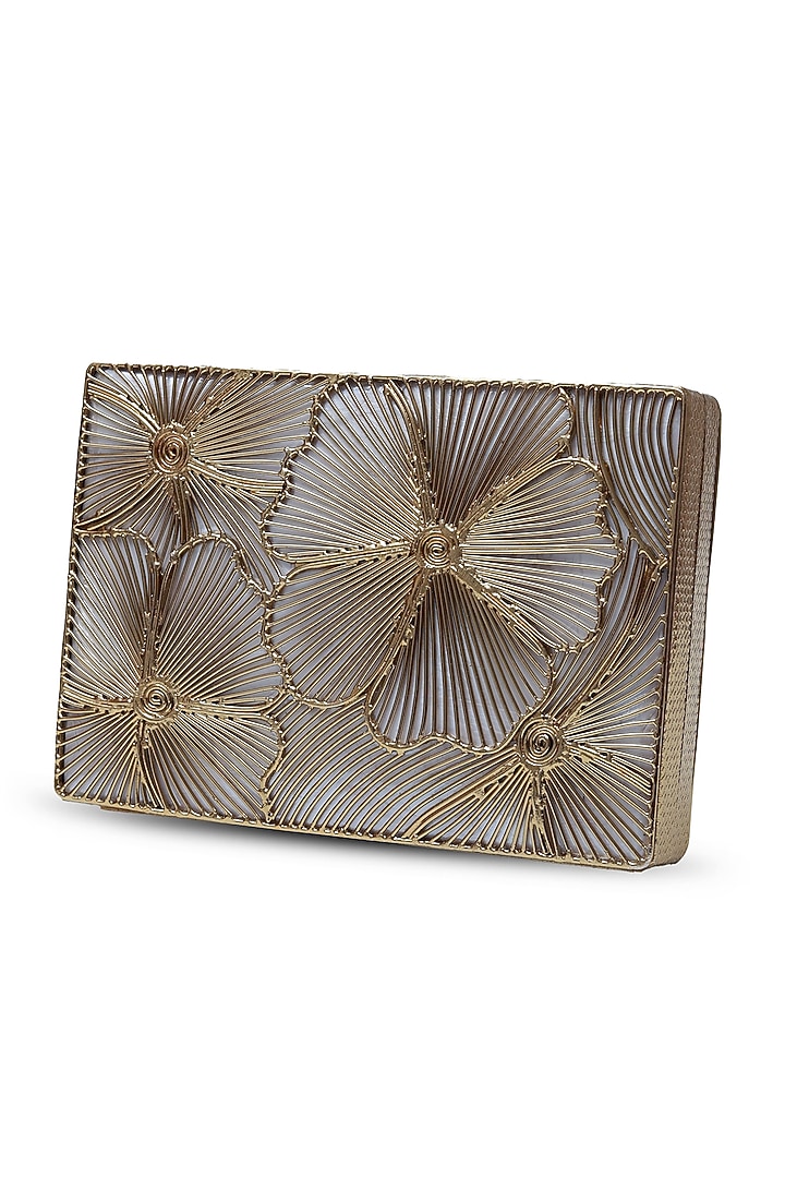 Gold Metal Handcrafted Clutch by THE TAN CLAN at Pernia's Pop Up Shop