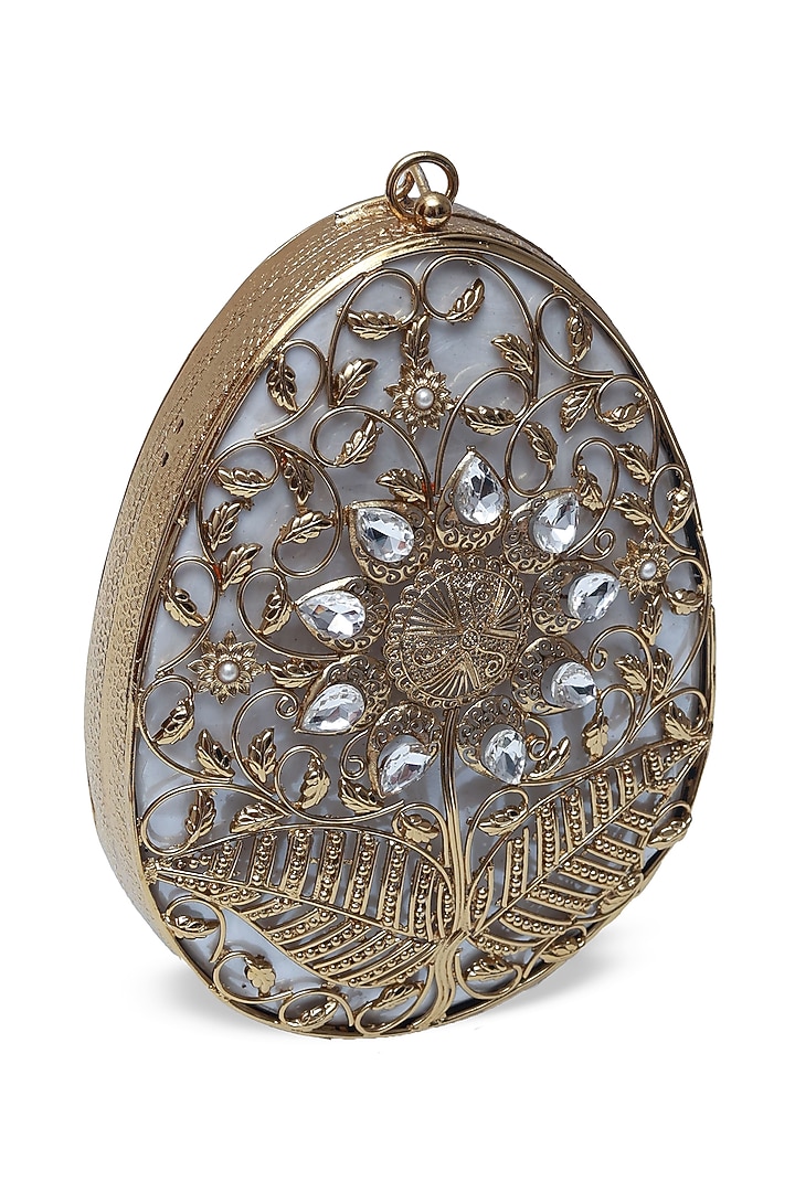 Gold Metal Handcrafted Clutch by THE TAN CLAN at Pernia's Pop Up Shop