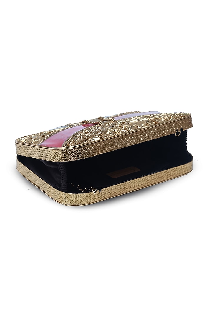 Gold Metal Handcrafted Clutch by THE TAN CLAN at Pernia's Pop Up Shop