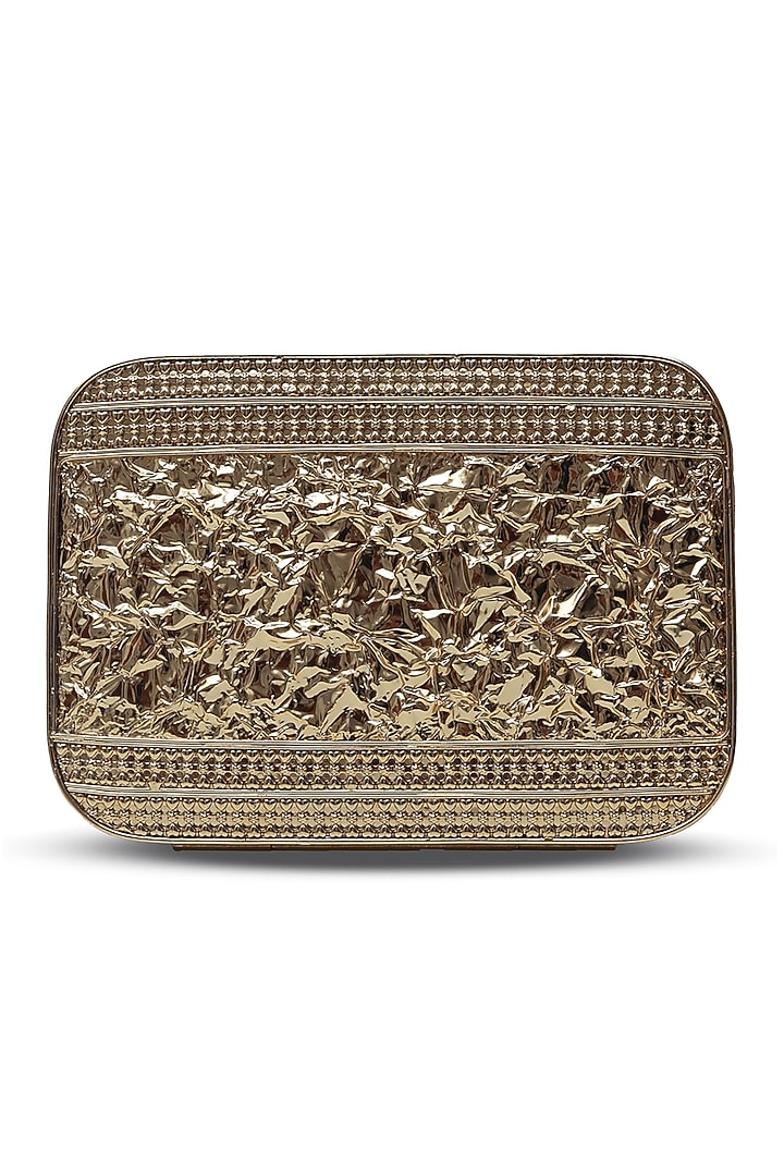 Gold Metal Handcrafted Clutch by THE TAN CLAN at Pernia's Pop Up Shop
