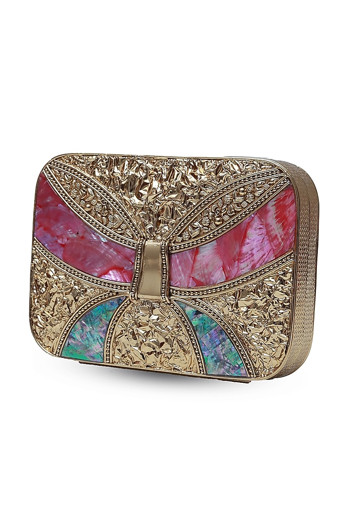 Gold Metal Handcrafted Clutch by THE TAN CLAN at Pernia's Pop Up Shop