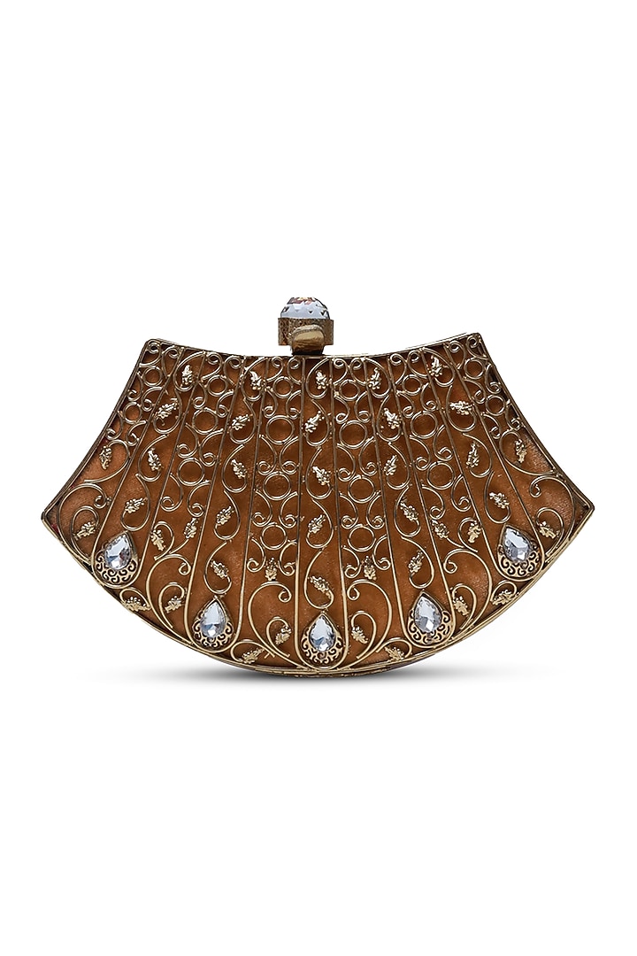 Gold Metal Handcrafted Clutch by THE TAN CLAN at Pernia's Pop Up Shop