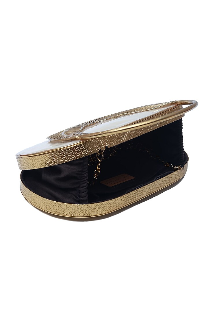 Gold Metal Handcrafted Clutch by THE TAN CLAN at Pernia's Pop Up Shop
