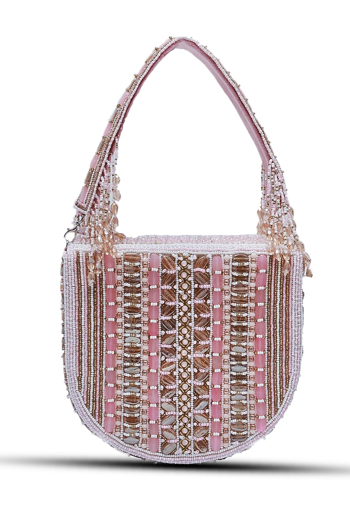 Pink Suede Handcrafted Structured Bags by THE TAN CLAN at Pernia's Pop Up Shop