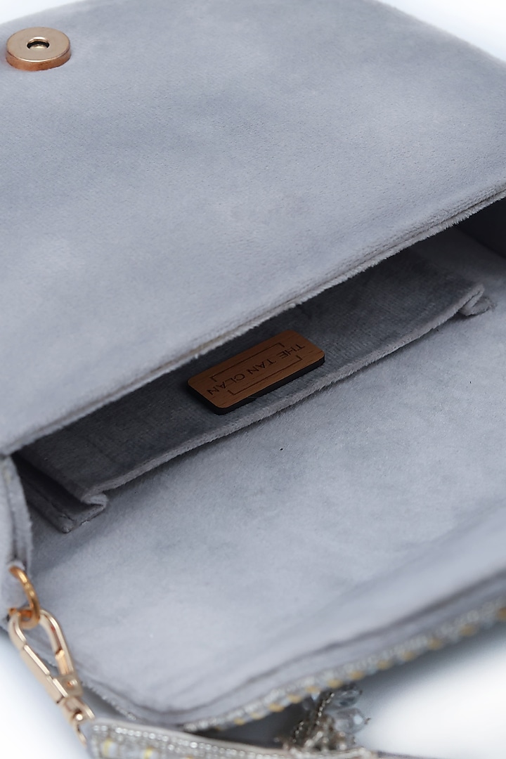 Grey Suede Handcrafted Structured Bags by THE TAN CLAN at Pernia's Pop Up Shop