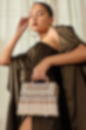 Beige Suede Handcrafted Structured Bags by THE TAN CLAN at Pernia's Pop Up Shop