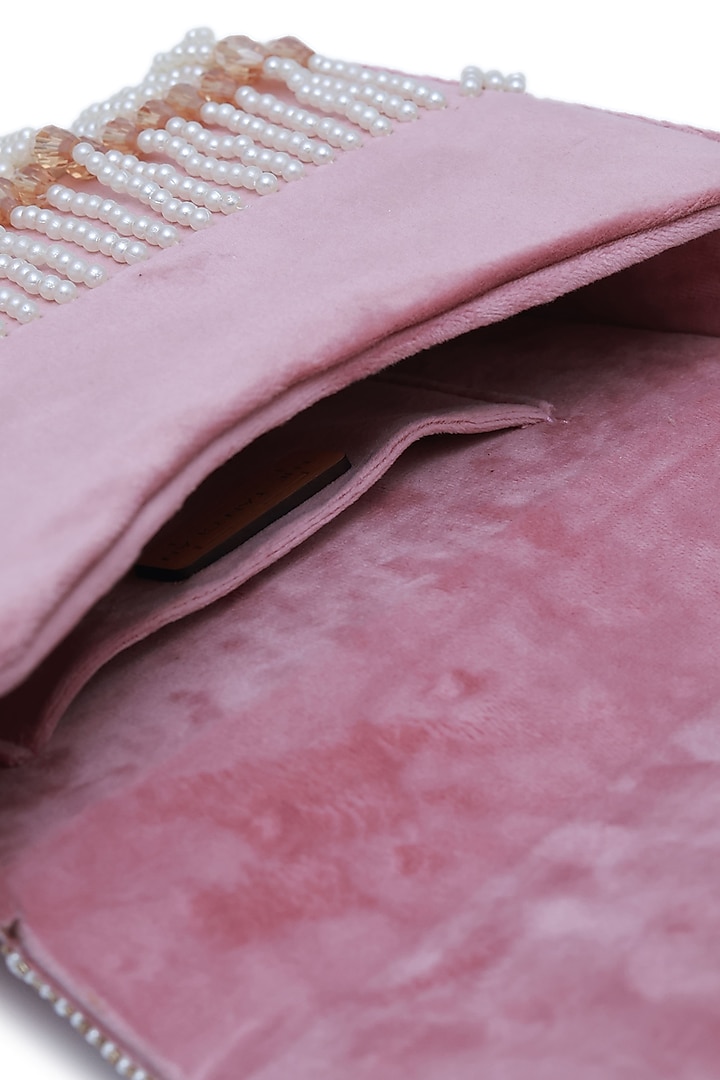 Pink Suede Handcrafted Structured Bags by THE TAN CLAN at Pernia's Pop Up Shop