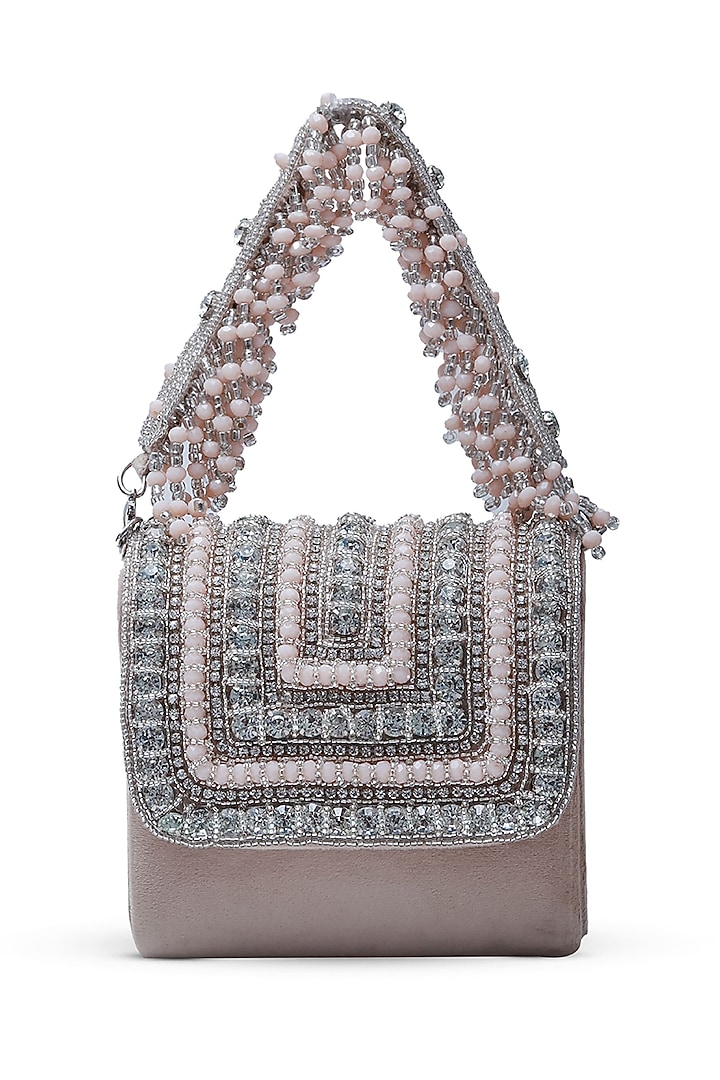 Beige Suede Handcrafted Structured Bags by THE TAN CLAN at Pernia's Pop Up Shop