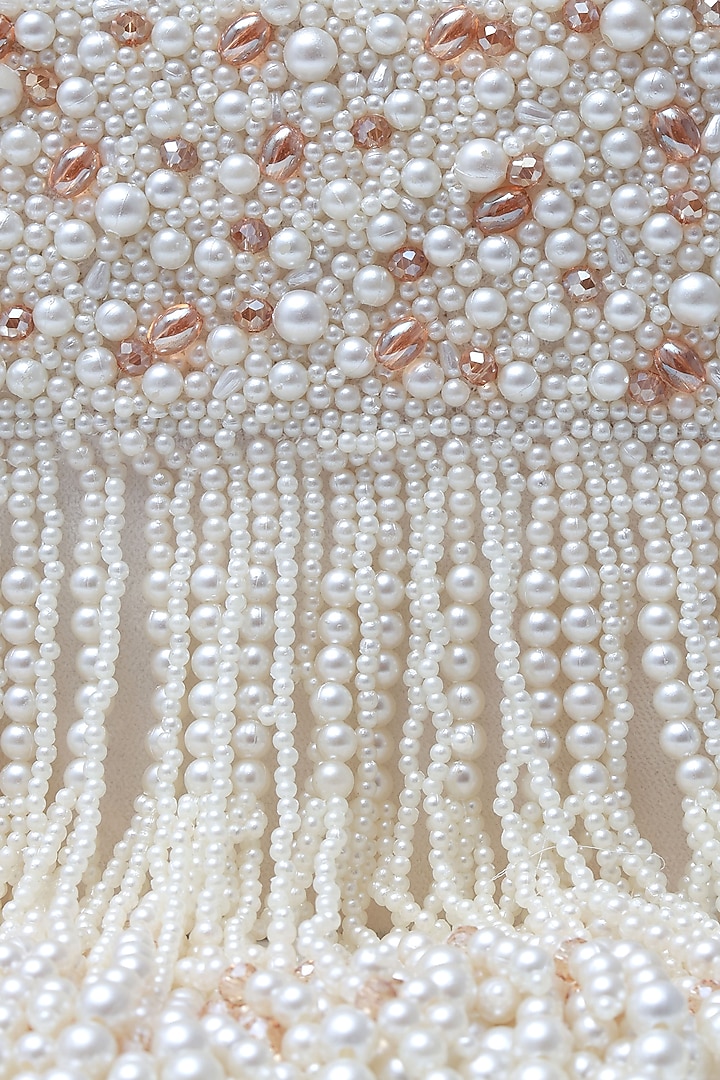 White Suede Handcrafted Structured Bags by THE TAN CLAN at Pernia's Pop Up Shop