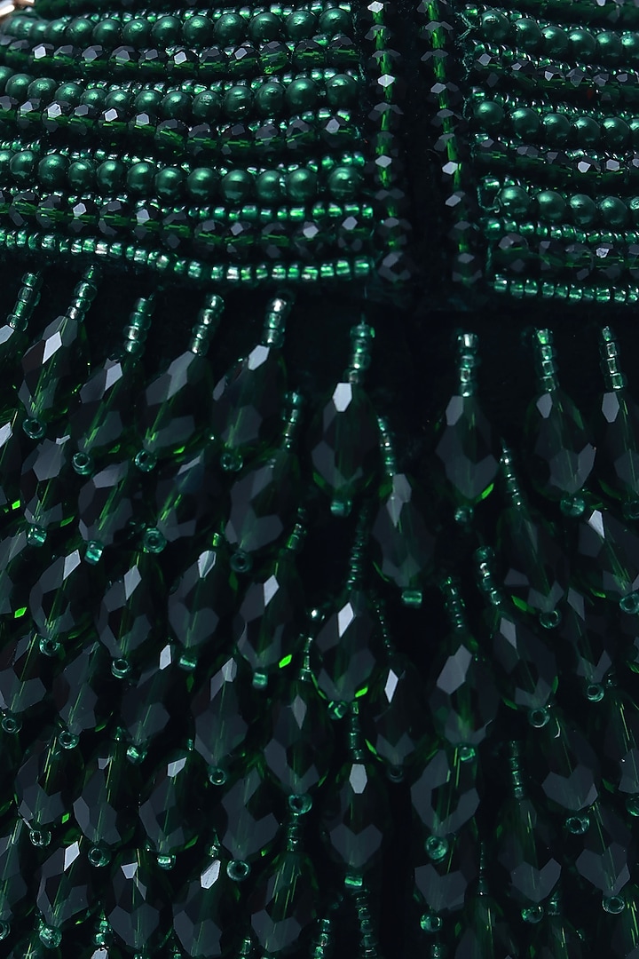 Green Suede Handcrafted Structured Bags by THE TAN CLAN at Pernia's Pop Up Shop
