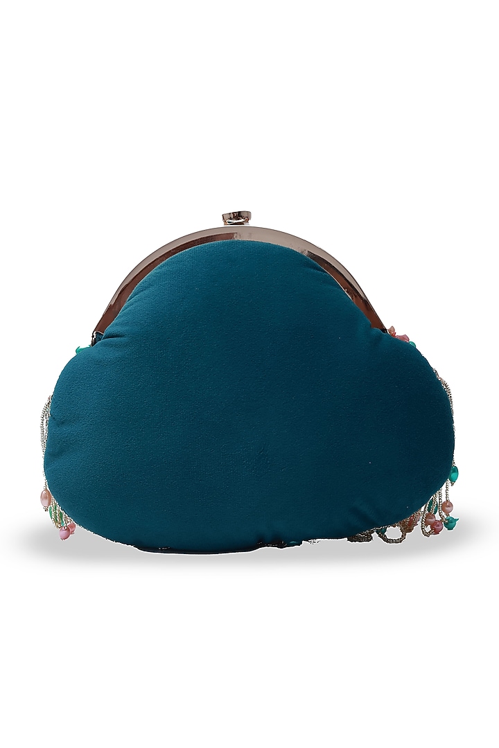 Green Suede Handcrafted Half Moon Bag by THE TAN CLAN at Pernia's Pop Up Shop