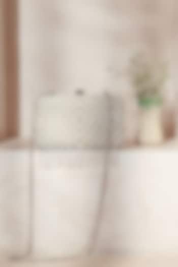 Silver Raw Silk Embroidered Clutch by THE TAN CLAN at Pernia's Pop Up Shop