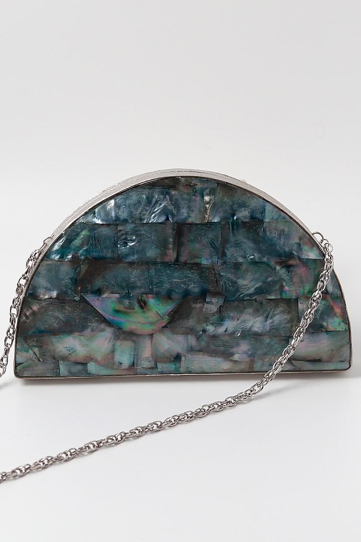 Silver Metal Handcrafted Clutch by THE TAN CLAN at Pernia's Pop Up Shop