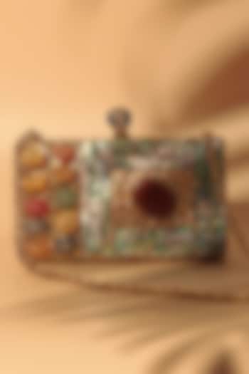 Gold Metal Sequins Embellishments Clutch by THE TAN CLAN at Pernia's Pop Up Shop