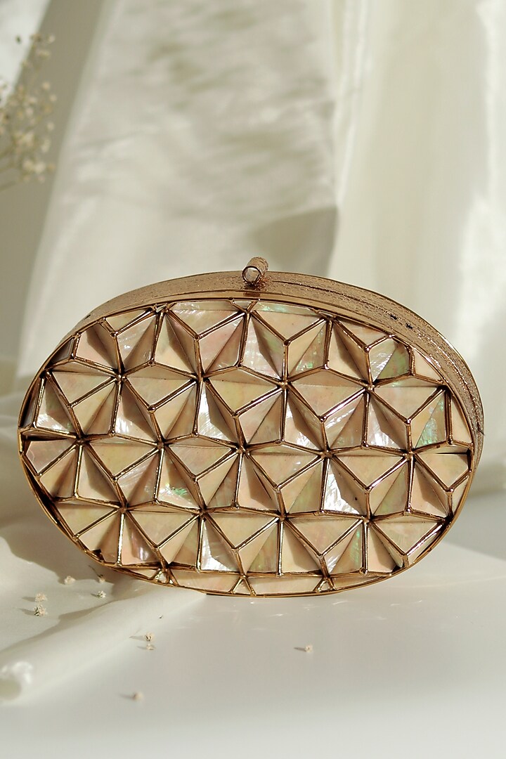 Gold Metal Sequins Embellished Clutch by THE TAN CLAN at Pernia's Pop Up Shop