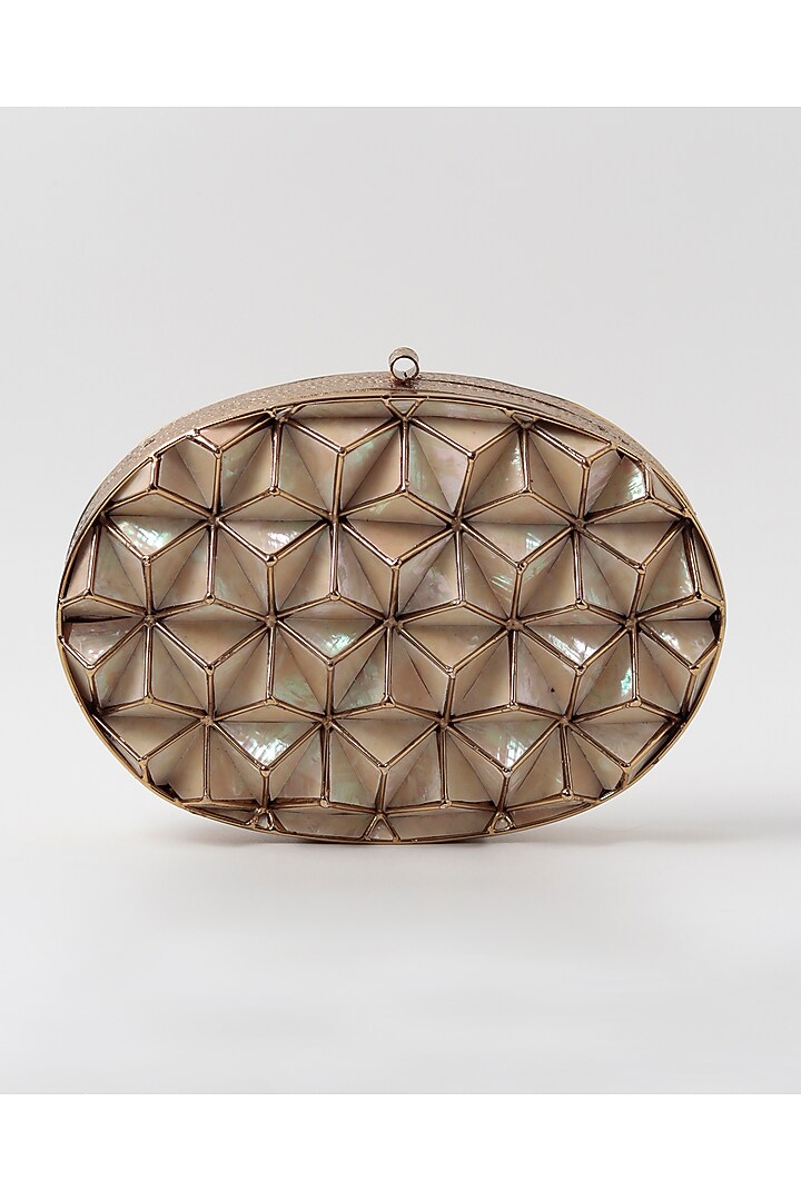 Gold Metal Sequins Embellished Clutch by THE TAN CLAN at Pernia's Pop Up Shop