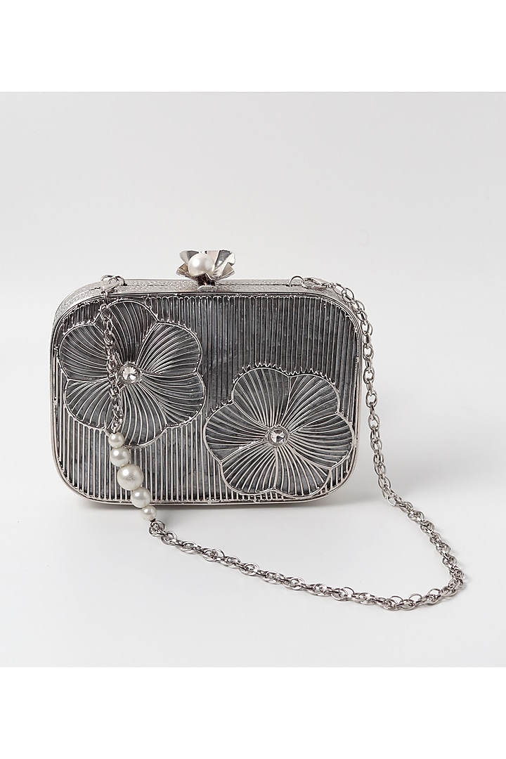 Silver Metal Sequins Embellished Clutch by THE TAN CLAN at Pernia's Pop Up Shop