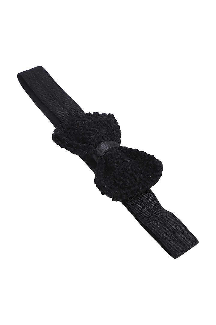 Black Crochet Hairband For Girls by This and That by Vedika