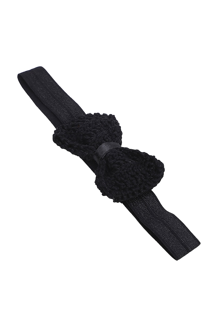 Black Crochet Hairband For Girls by This and That by Vedika at Pernia's Pop Up Shop