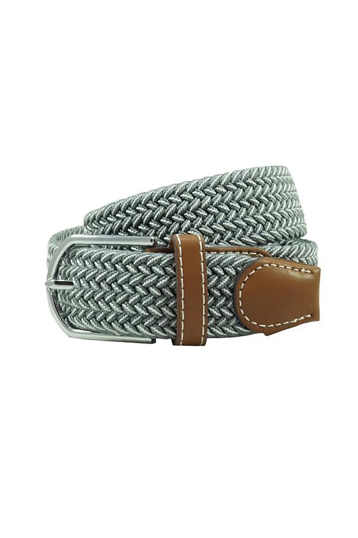 Grey Elasticated Braided Belt by THE TIE HUB
