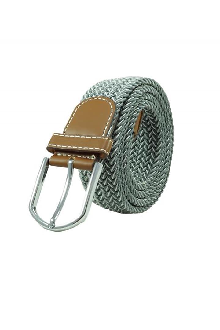 Grey Elasticated Braided Belt by THE TIE HUB at Pernia's Pop Up Shop