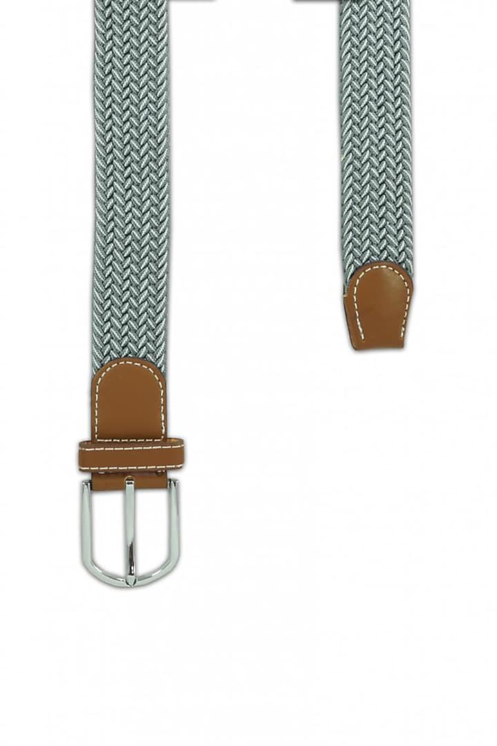 Grey Elasticated Braided Belt by THE TIE HUB at Pernia's Pop Up Shop