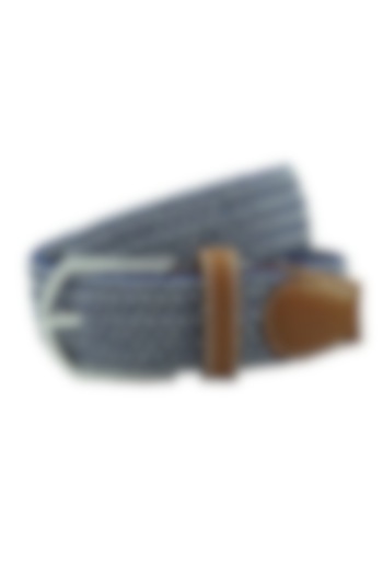 Blue Elasticated Braided Belt by THE TIE HUB