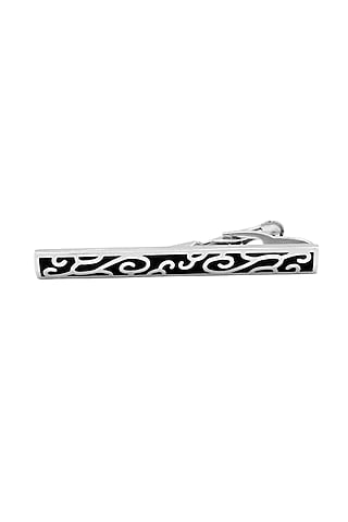 Black & Silver Tie Bar Pin by THE TIE HUB
