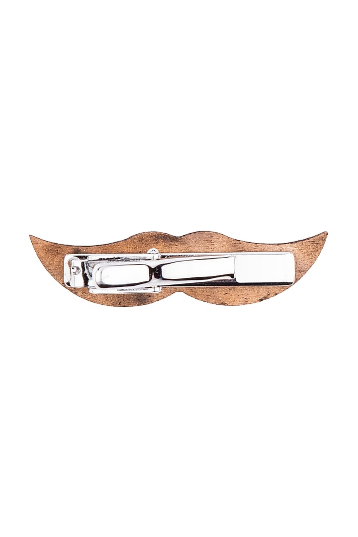 Wood Brown Moustache Tie Bar Pin by THE TIE HUB at Pernia's Pop Up Shop