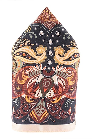 Brown Pure Silk Pocket Square by THE TIE HUB