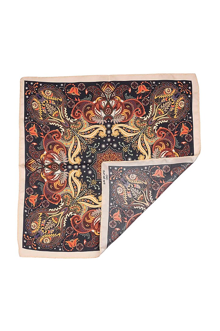 Brown Pure Silk Pocket Square by THE TIE HUB at Pernia's Pop Up Shop