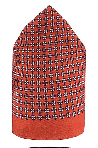 Orange Wool Pocket Square by THE TIE HUB