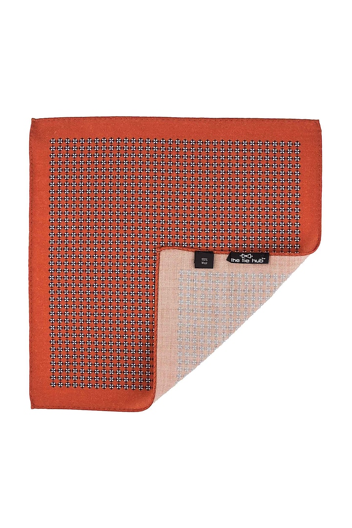 Orange Wool Pocket Square by THE TIE HUB at Pernia's Pop Up Shop