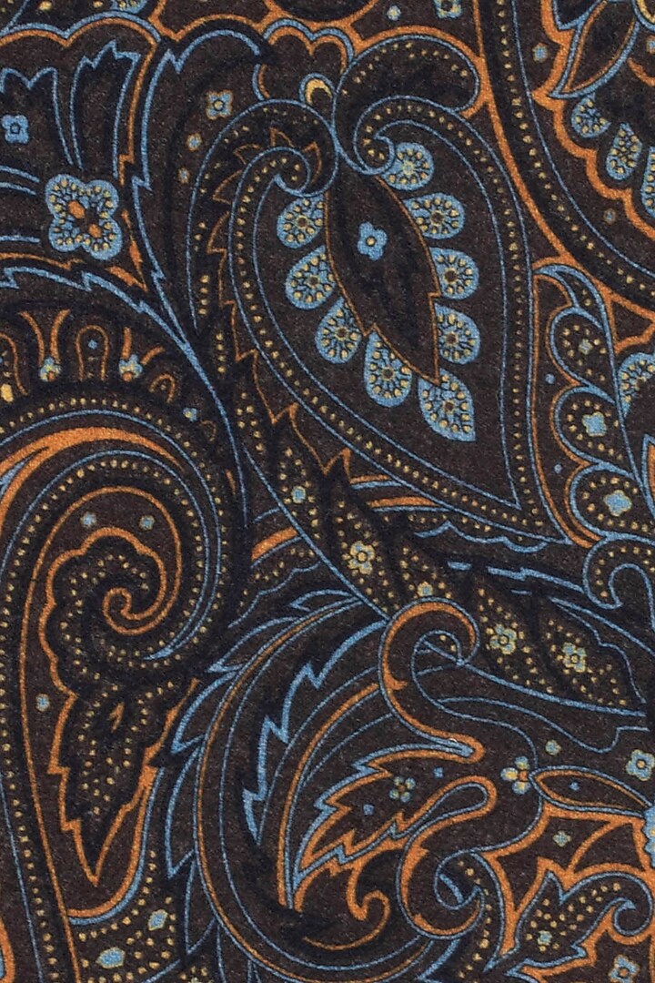 Brown Hand Stitched Wool Pocket Square by THE TIE HUB at Pernia's Pop Up Shop