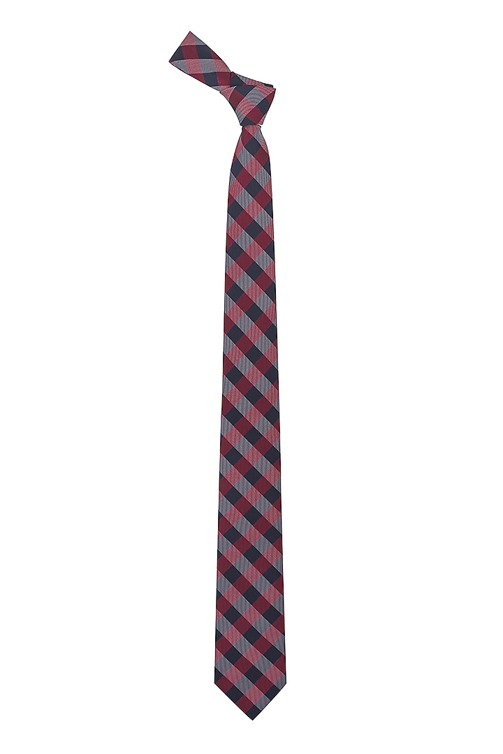 Red Silk Hand Stitched Necktie by THE TIE HUB at Pernia's Pop Up Shop