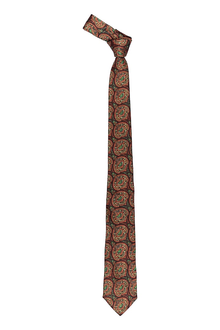 Brown Hand Stitched Necktie by THE TIE HUB