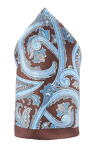 Brown Reversible Pocket Square by THE TIE HUB